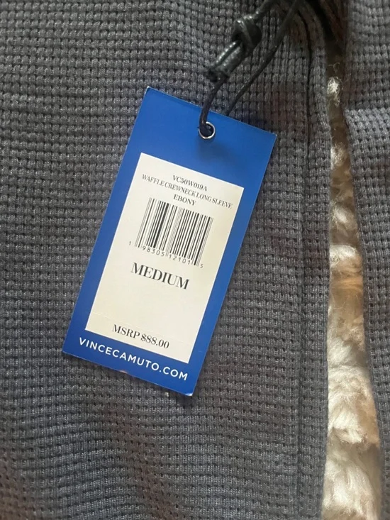 Vince Camuto Men's Crewneck Sweater in Charcoal - Picture 8 of 10